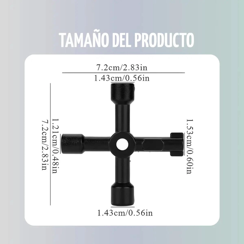 LLAVE MULTIUSOS TIPO T NEGRA PARA GABINETE - 3