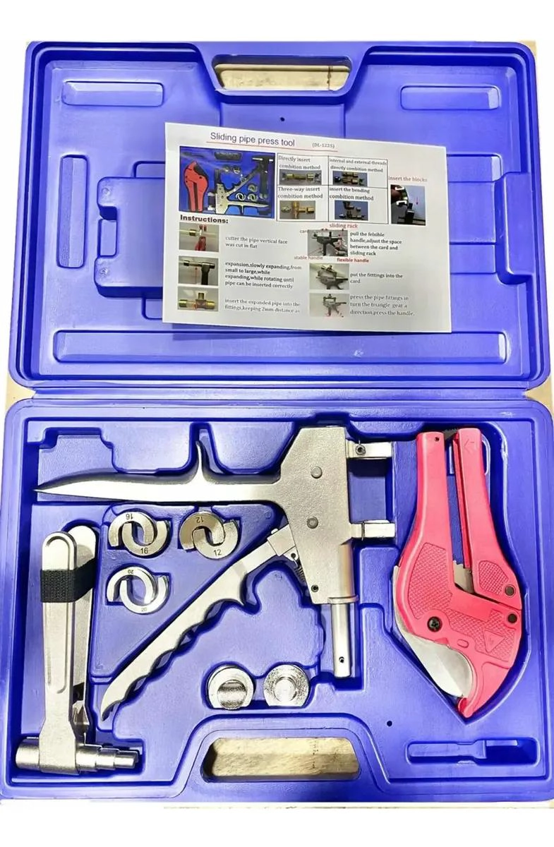 KIT PRENSA PEX CON CUNAS 16-25MM TIJERA Y EXPANDIDOR - 1