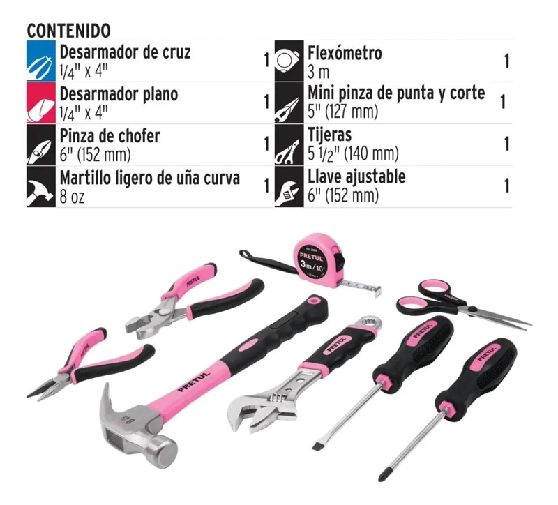 KIT DE HERRAMIENTAS COMBINADAS 8 PIEZAS - 3