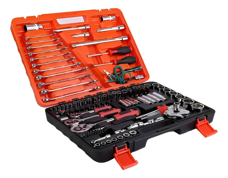 SET DE 121 PIEZAS DE DADOS Y LLAVES 1/2, 3/8 Y 1/4 - 1