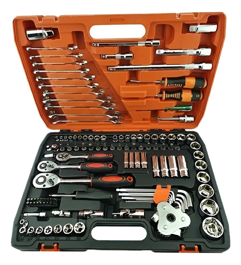 SET DE 121 PIEZAS DE DADOS Y LLAVES 1/2, 3/8 Y 1/4 - 3