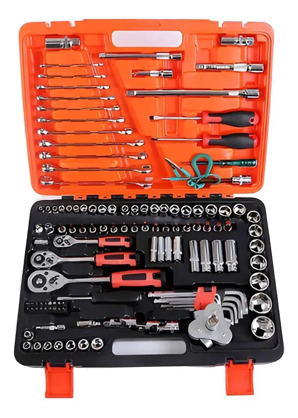 SET DE 121 PIEZAS DE DADOS Y LLAVES 1/2, 3/8 Y 1/4 - 4