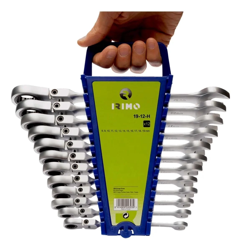JUEGO DE LLAVES CON CABEZA FLEXIBLE Y CARRACA 12 PIEZAS - 4