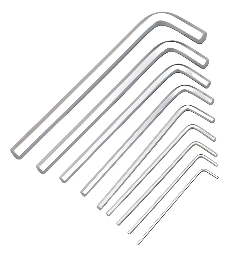 SET 9 LLAVES ALLEN HEXAGONALES CROMO VANADIO 1.5-10 MM - 3