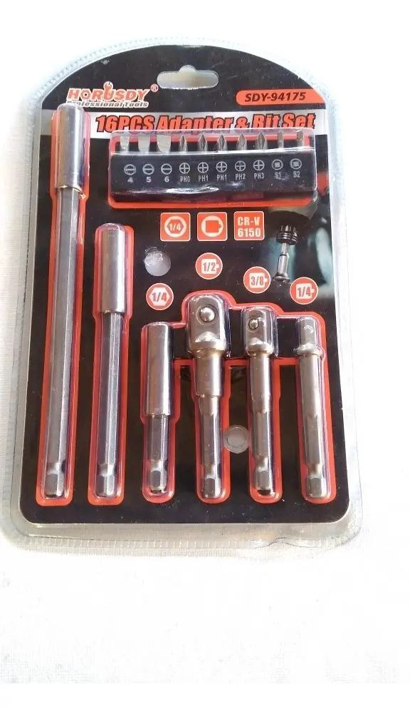 SET DE DADOS 1/4, 3/8, 1/2 CON EXTENSOR Y PUNTAS - 3