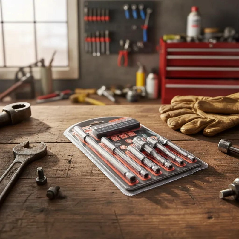 SET DE DADOS 1/4, 3/8, 1/2 CON EXTENSOR Y PUNTAS - 5