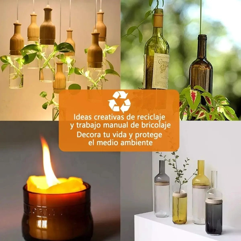 CORTADOR DE BOTELLAS DE VIDRIO CON KIT DE ACCESORIOS - 5