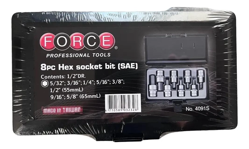 JUEGO DE DADOS ALLEN 5/32 A 5/8 PULGADAS FORCE 4091S - 2