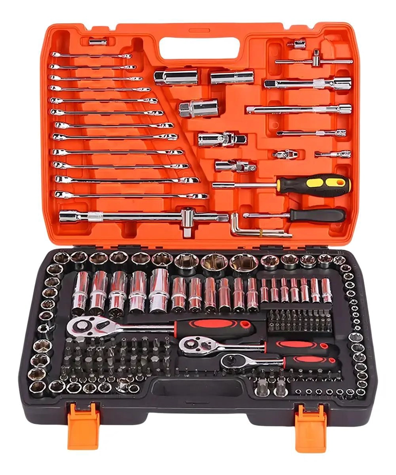 CAJA DE HERRAMIENTAS 216 PIEZAS CON LLAVES Y DADOS - 1