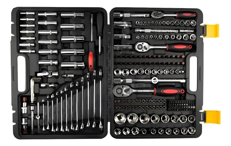 CAJA DE HERRAMIENTAS CON 216 PIEZAS DE DADOS Y LLAVES - 1