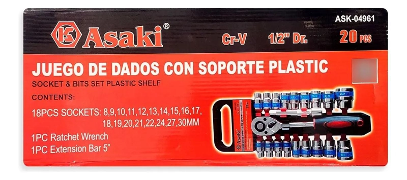 JUEGO DE DADOS Y LLAVE CHICHARRA 1/2 CON EXTENSIONES - 2