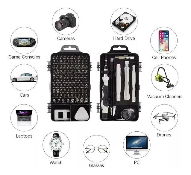 KIT DE HERRAMIENTAS DE DESTORNILLADOR 115 EN 1 - 9