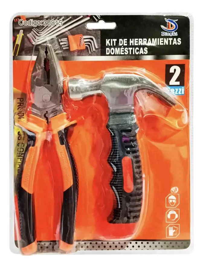 KIT 2 PIEZAS HERRAMIENTAS DOME STICAS MARTILLO Y ALICATE - 4