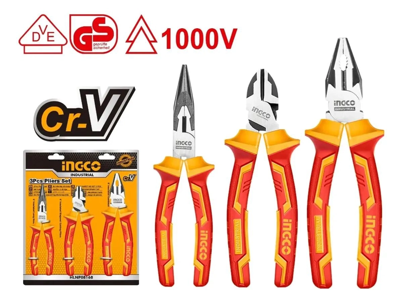 JUEGO DE 3 ALICATES AISLADOS 1000V PARA USO INDUSTRIAL - 2