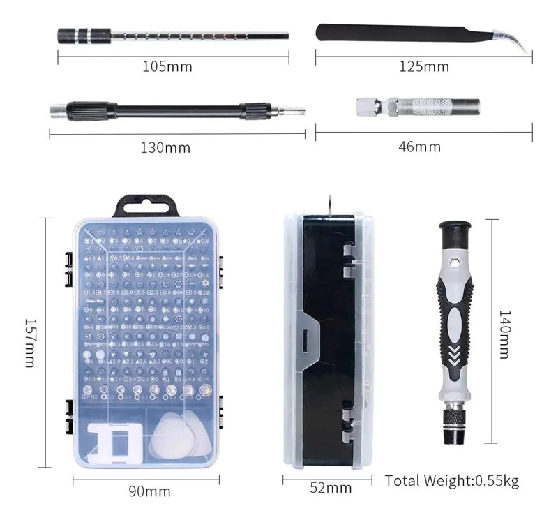 KIT DE DESTORNILLADORES DE PRECISION 115 EN 1 PARA ELECTR - 2
