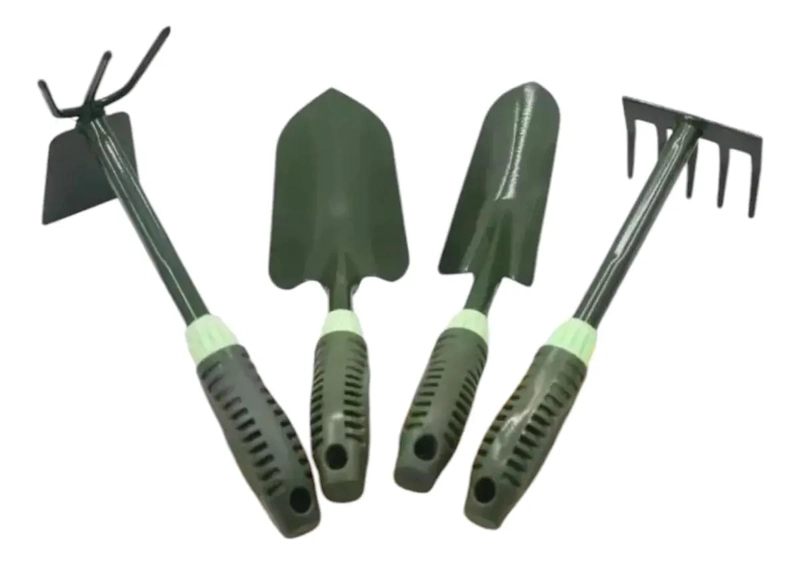 SET HERRAMIENTAS JARDIN 4 PIEZAS ACERO INOXIDABLE - 1