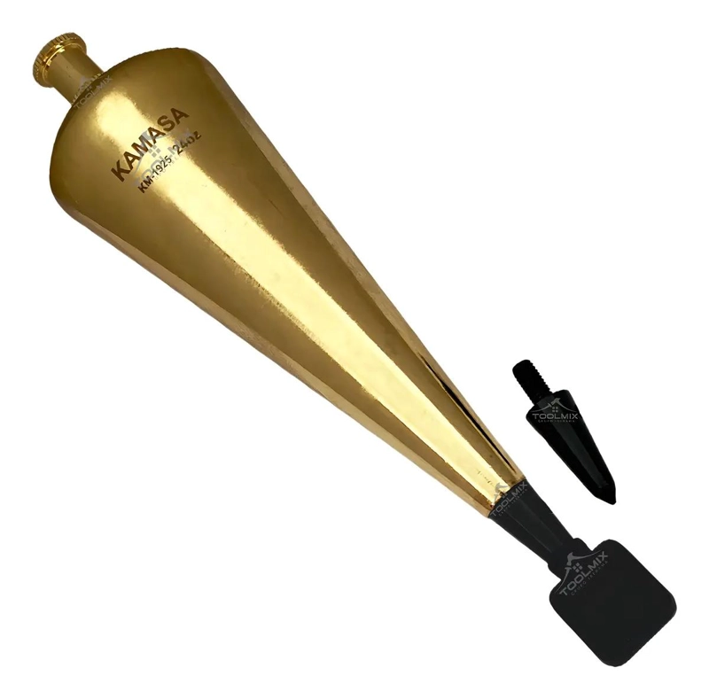 PLOMADA DE LATON SOLIDO 24OZ CON PUNTA DE ACERO TEMPLADO - 5