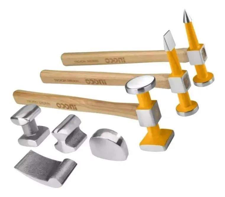 JUEGO DE 7 MARTILLOS DESABOLLADORES CON MANGO DE MADERA - 1