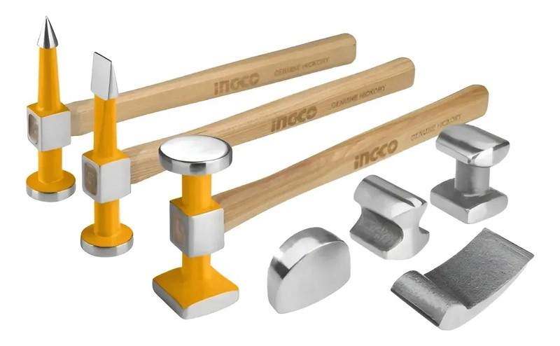 JUEGO DE 7 MARTILLOS DESABOLLADORES CON MANGO DE MADERA - 4