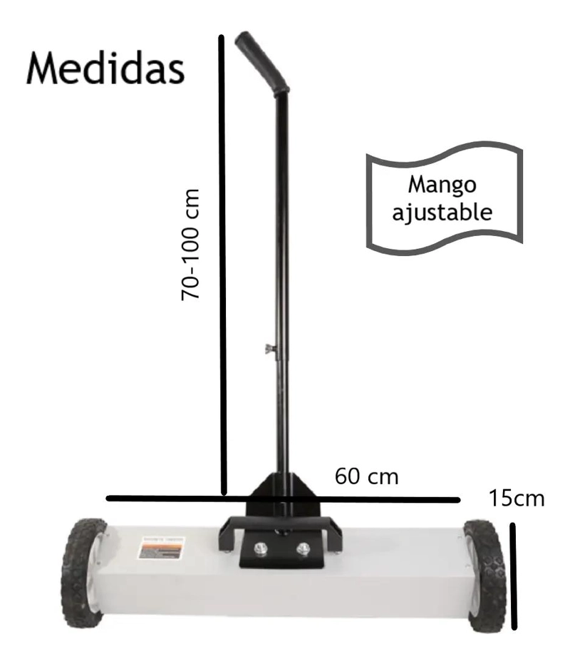 RECUPERADORA DE CLAVOS Y TORNILLOS CON RUEDAS 56 CM - 2