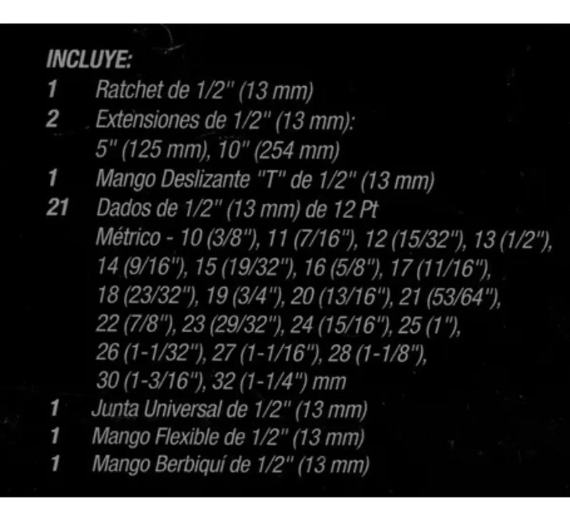 SET DE TUBOS Y LLAVE CRIQUE 1/2 CON 29 PIEZAS - 3