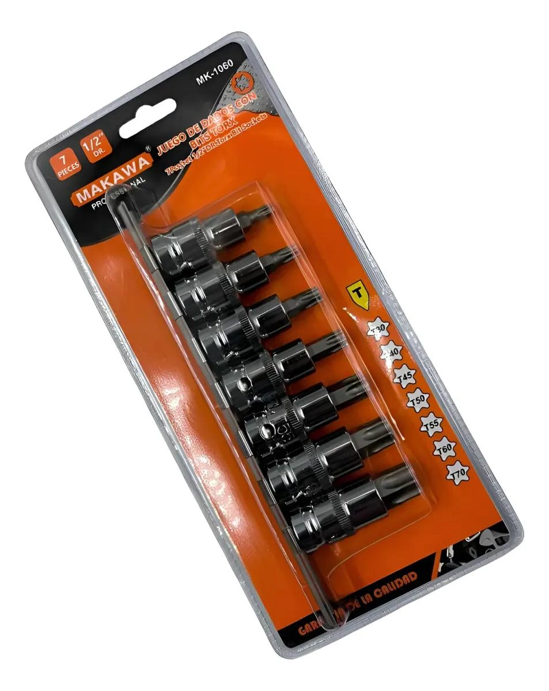 KIT DE DADOS PUNTA TORX 1/2' 7 PIEZAS - 1