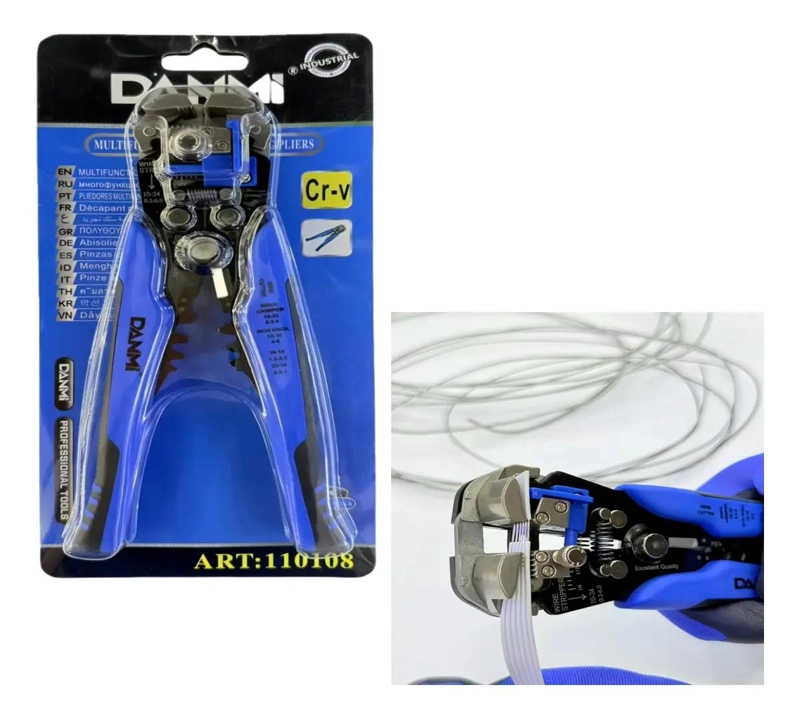 PELACABLES AUTOMATICO Y CRIMPADORA AUTOAJUSTABLE AZUL - 1
