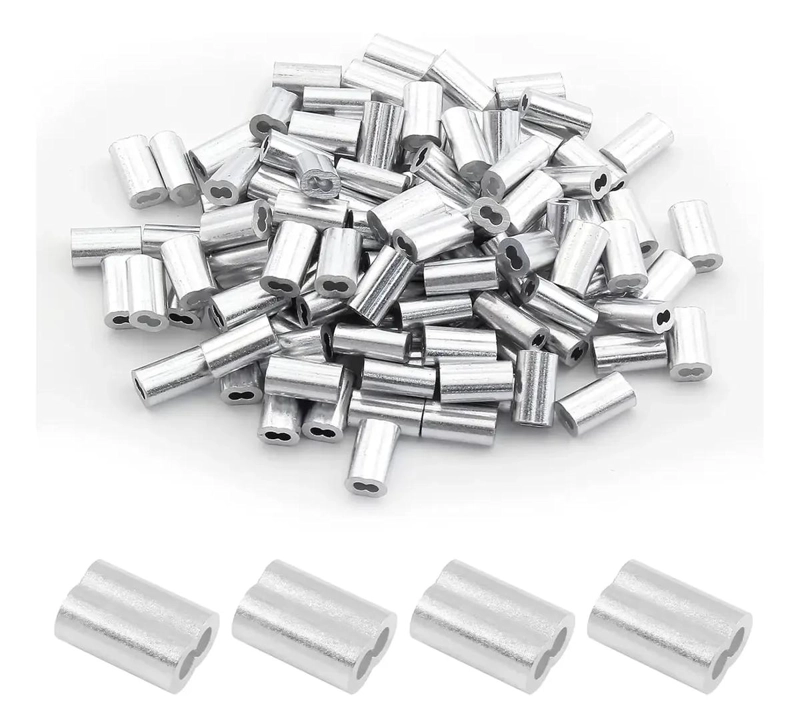 200 FUNDAS DE ALUMINIO PARA CUERDA DE ALAMBRE - 1