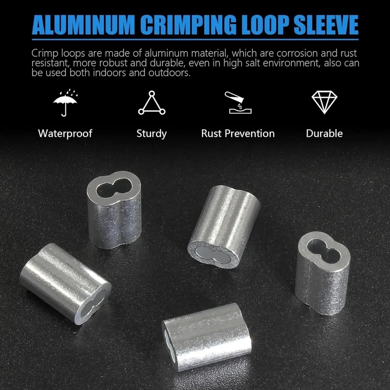 200 FUNDAS DE ALUMINIO PARA CUERDA DE ALAMBRE - 3