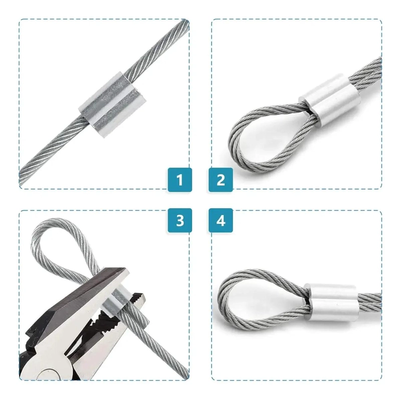 200 FUNDAS DE ALUMINIO PARA CUERDA DE ALAMBRE - 4