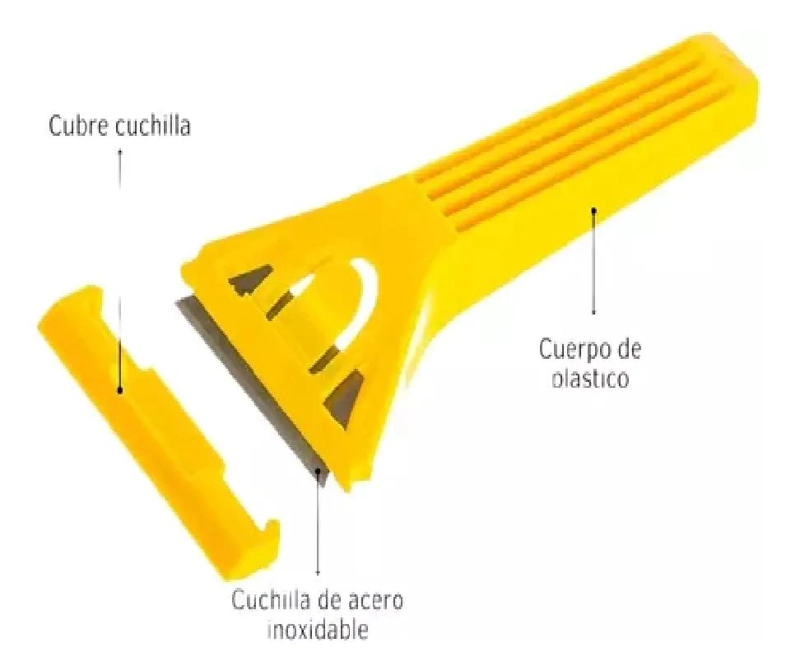 RASPADOR DE VIDRIO CON 6 HOJAS DE REPUESTO - 6