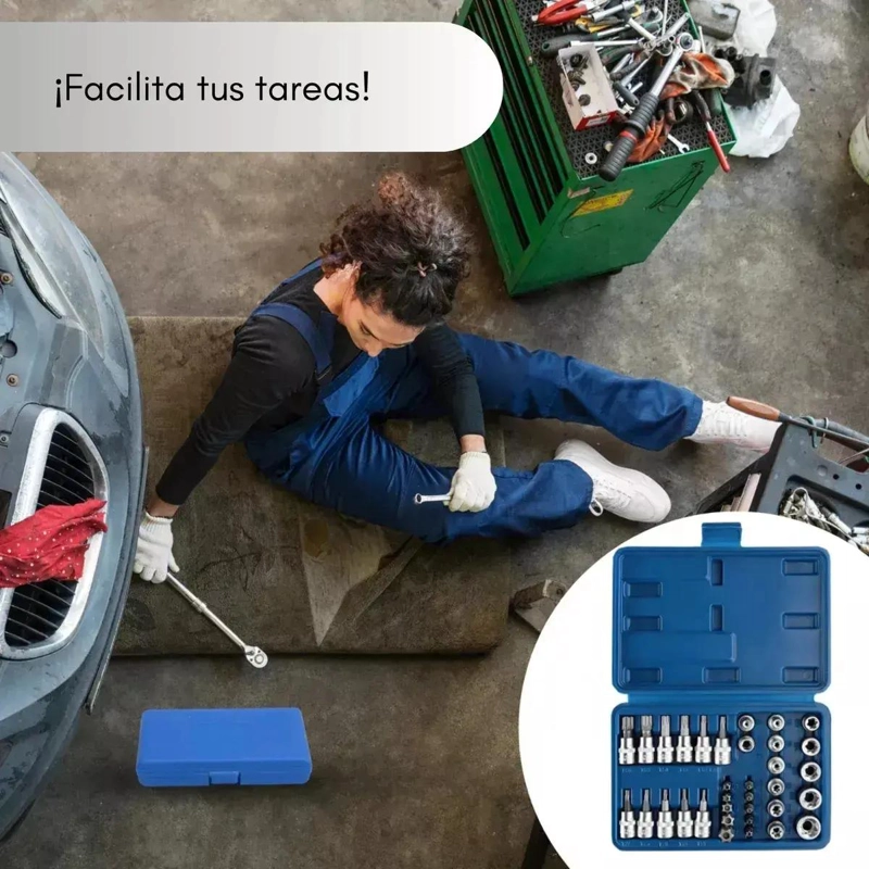 JUEGO DE DADOS TORX HEMBRA Y MACHO 34 PIEZAS 3/8 - 3