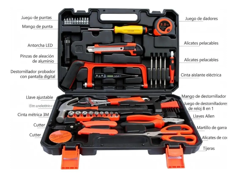 KIT UNIVERSAL 45 PIEZAS HERRAMIENTAS COMBINADAS - 2