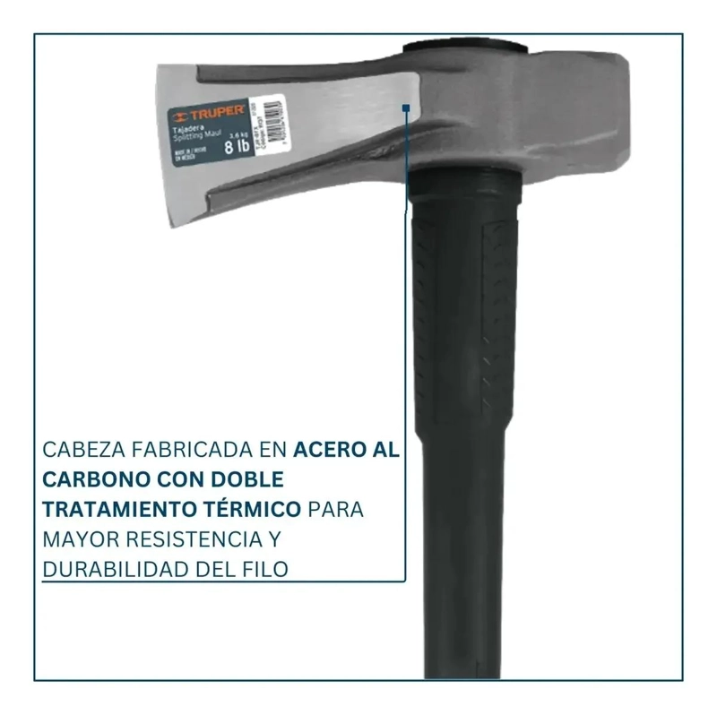 HACHA LEÑADORA PARTIDORA 8 LIBRAS COMBO - 3