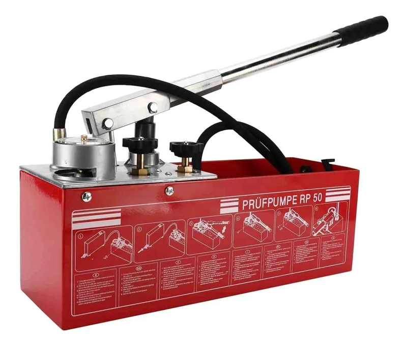BOMBA MANUAL PARA PRUEBA DE PRESION HIDRAULICA 0-50 BAR - 1