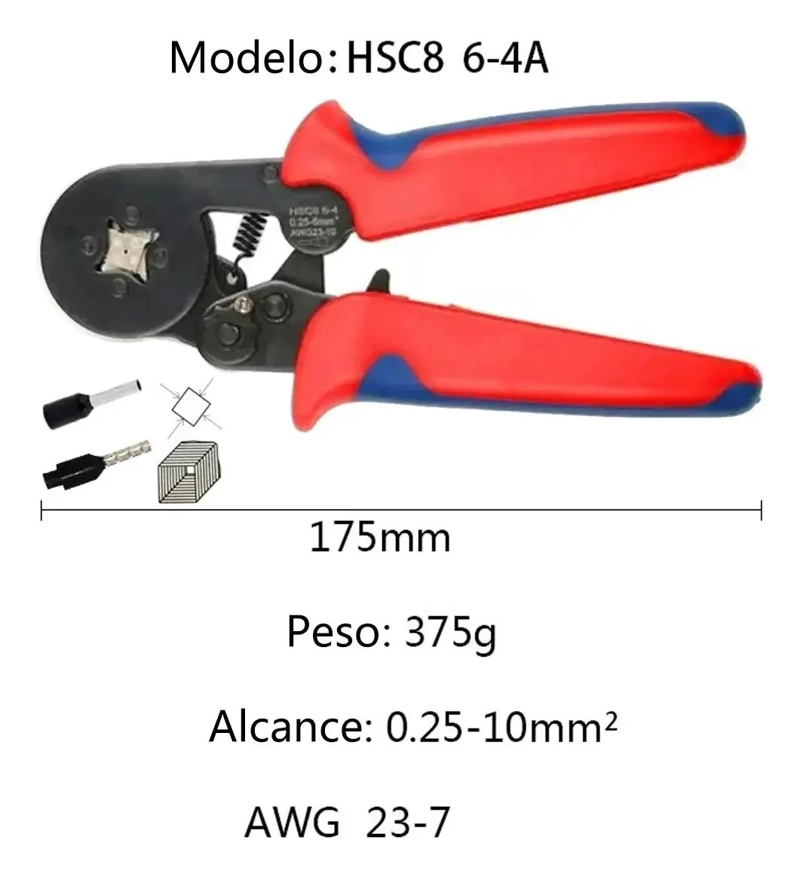 ALICATE CRIMPEADOR PARA TERMINALES CON 1250 FERRULES - 2