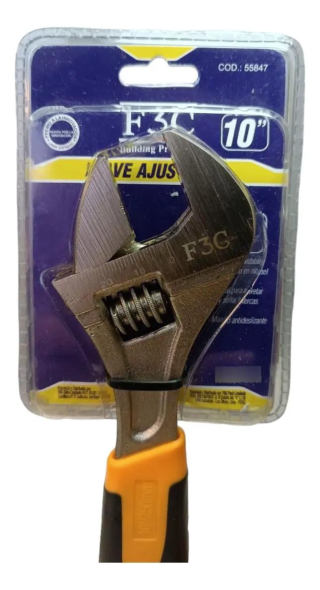 LLAVE FRANCESA AJUSTABLE 10' CON MANGO ANTIDESLIZANTE - 2