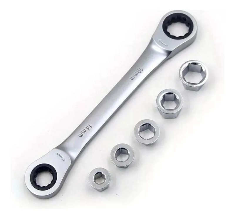 LLAVE CHICHARRA COMBINADA PUNTA CORONA 6 EN 1 PLATEADA - 4