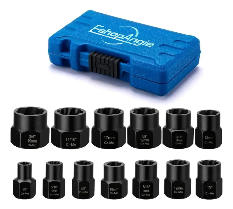KIT DE DADOS EXTRACTORES 1/4 A 19MM PARA HERRAMIENTAS - 1