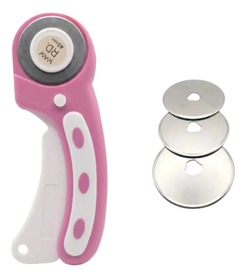 CUTTER ROTATIVO CIRCULAR 45MM CON REPUESTOS ROSA - 1