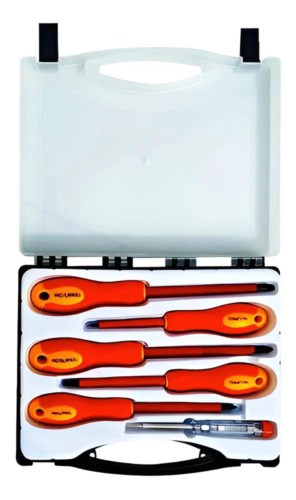 SET DE 6 DESARMADORES PARA ELECTRICISTA CON PROBADOR DE T - 1
