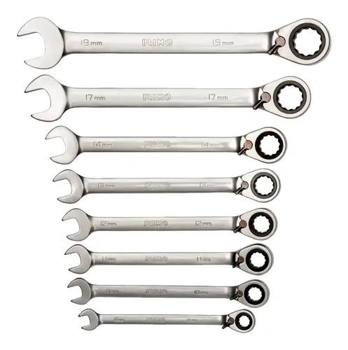 SET DE 8 LLAVES COMBINADAS CON CRIQUE FIJAS - 3