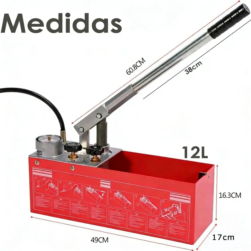 BOMBA MANUAL PARA PRUEBA DE PRESION HIDRAULICA 0-60 BAR - 2