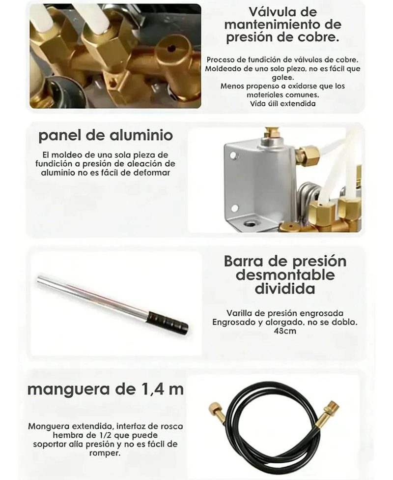 BOMBA MANUAL PARA PRUEBA DE PRESION HIDRAULICA 0-60 BAR - 4