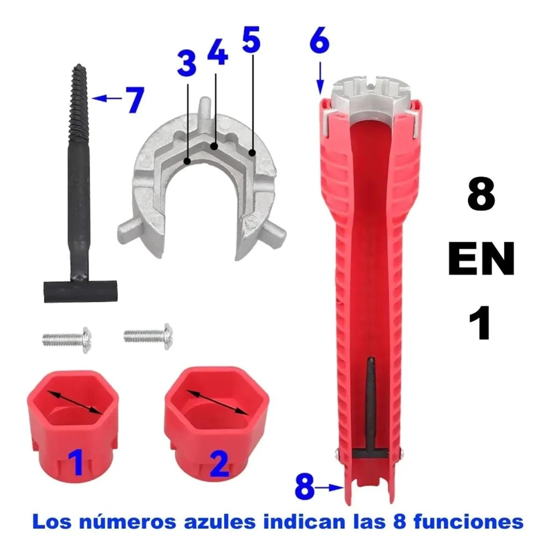 LLAVE AJUSTABLE MULTIUSO PARA GASFITERIA Y DESAGÜE - 3