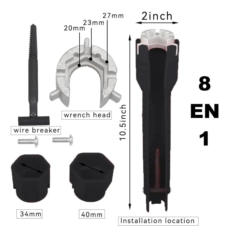 LLAVE AJUSTABLE MULTIUSO PARA GASFITERIA Y DESAGÜE - 4