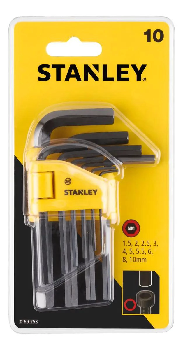 SET DE 10 LLAVES ALLEN HEXAGONALES DE ACERO - 3