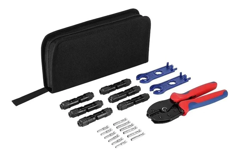 CRIMPADORA MC4 CON ESTUCHE, CONECTORES Y LLAVE - 1