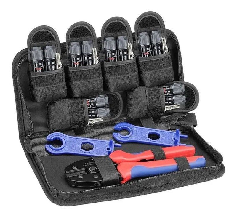 CRIMPADORA MC4 CON ESTUCHE, CONECTORES Y LLAVE - 2