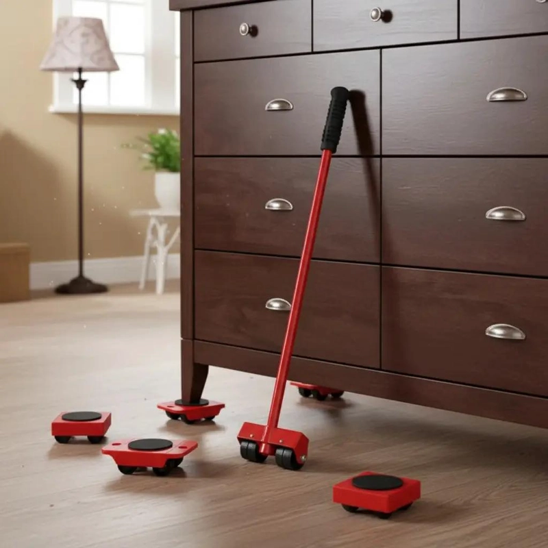 JUEGO DE ELEVADORES DE MUEBLES CON RUEDAS - 1